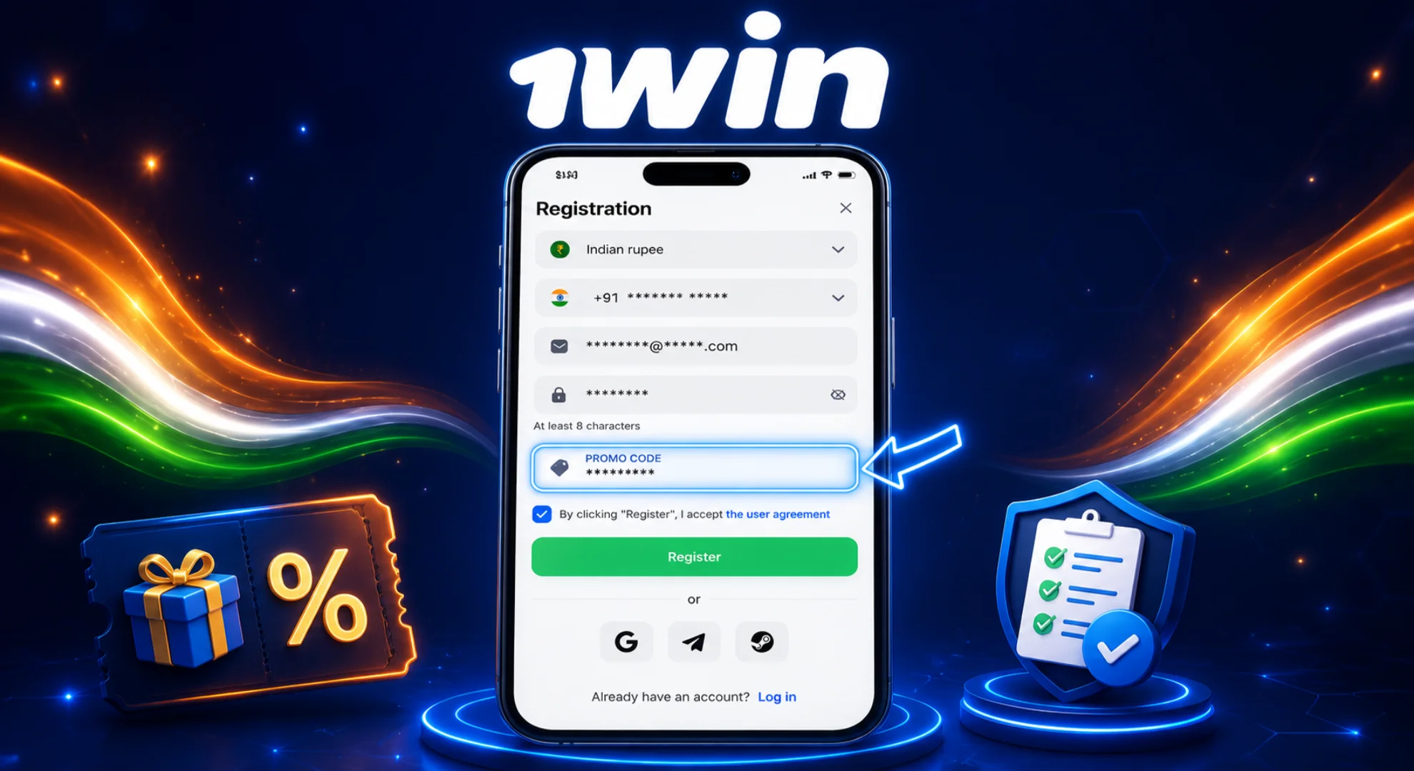 How to use a 1win promo code during registration or deposit in India