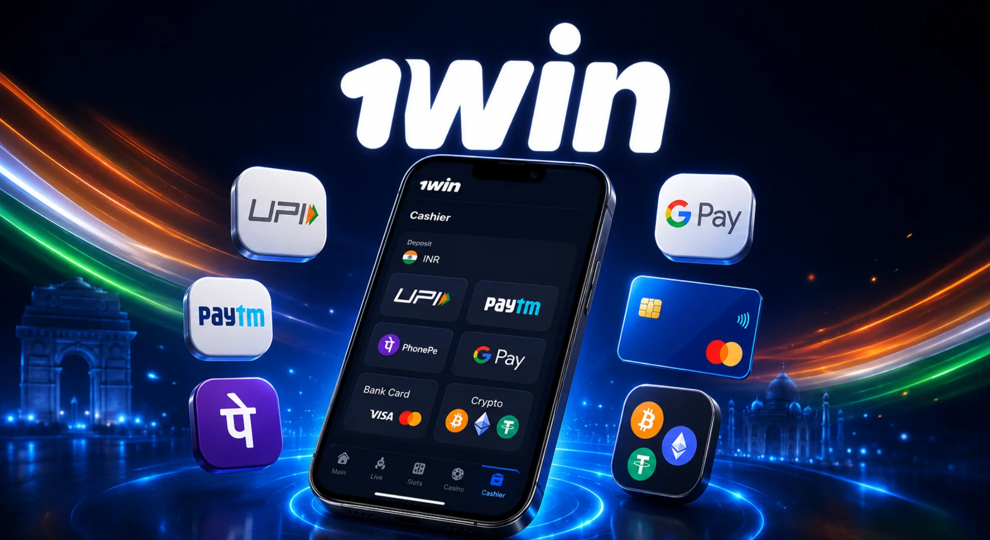 1win India payment methods with UPI Paytm PhonePe and INR transactions