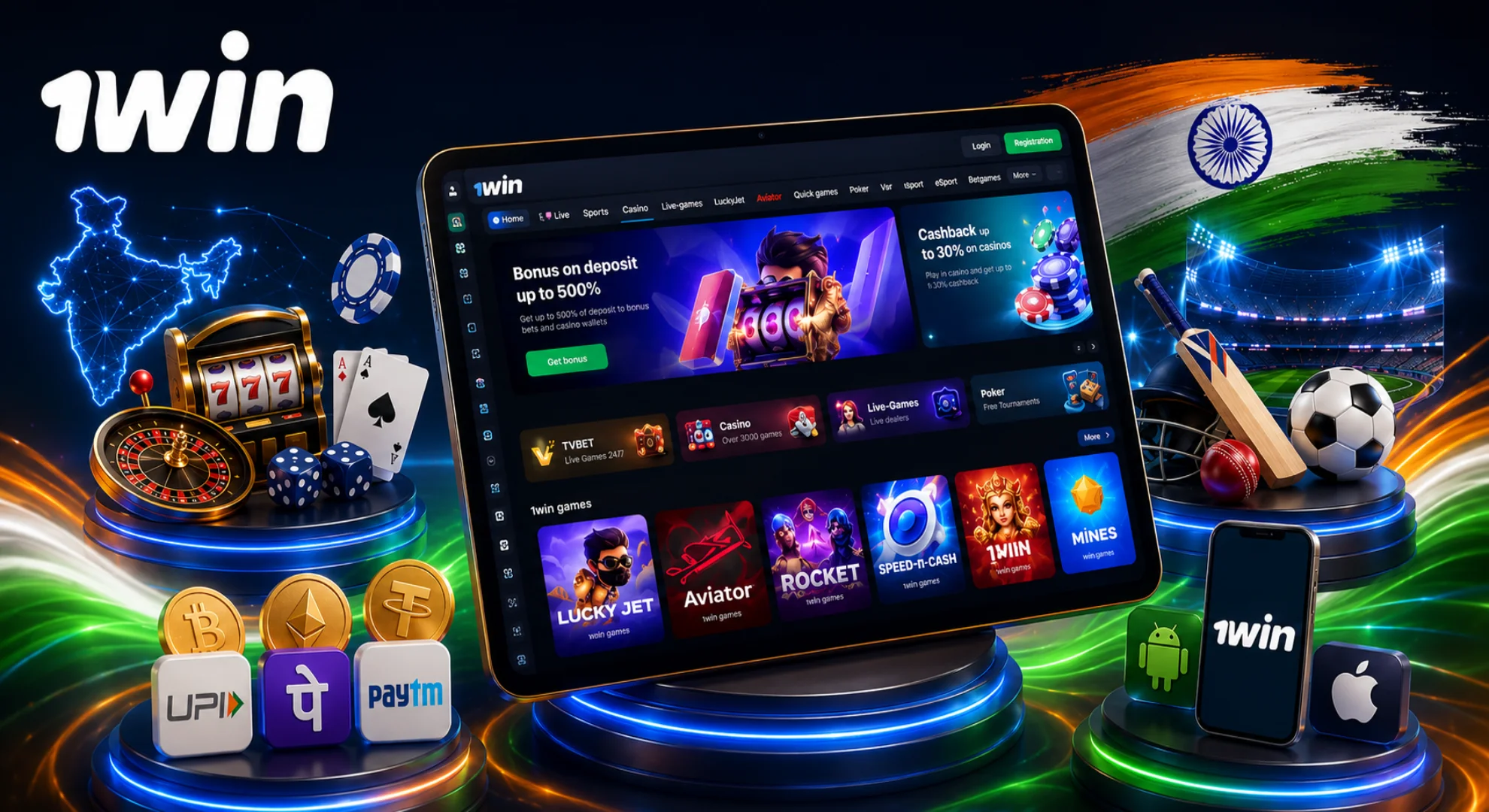 1win India platform overview with casino sportsbook app and INR payments