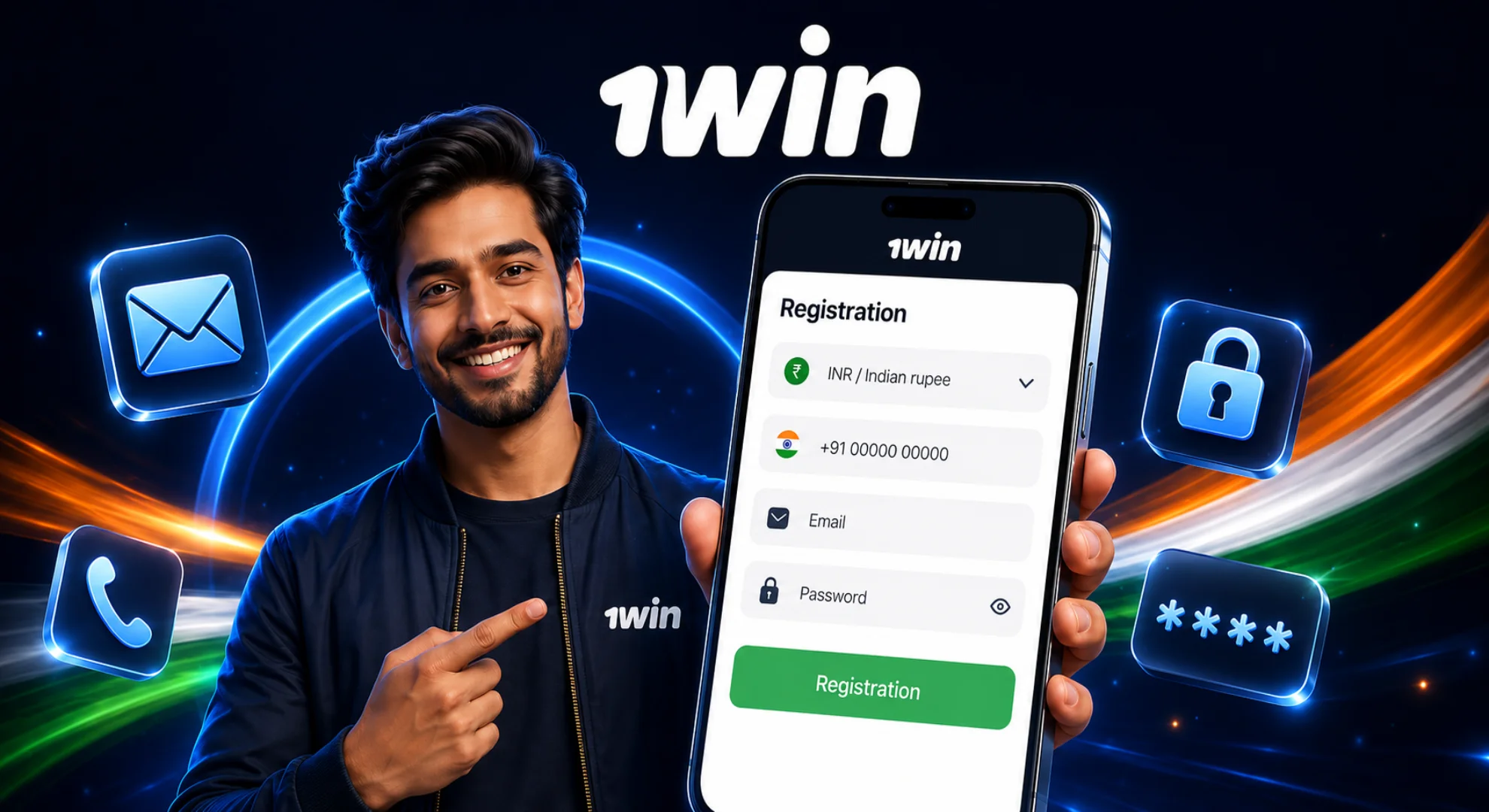 1win India registration and login guide on mobile screen