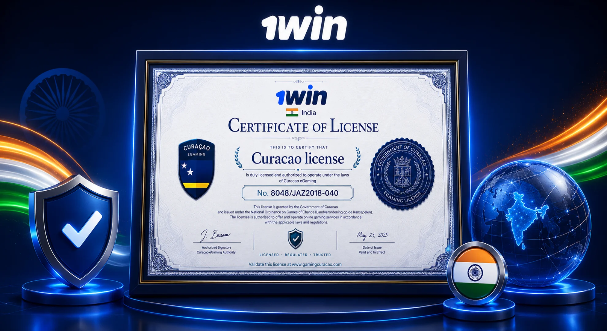 1win License India 2026 information and legal status guide