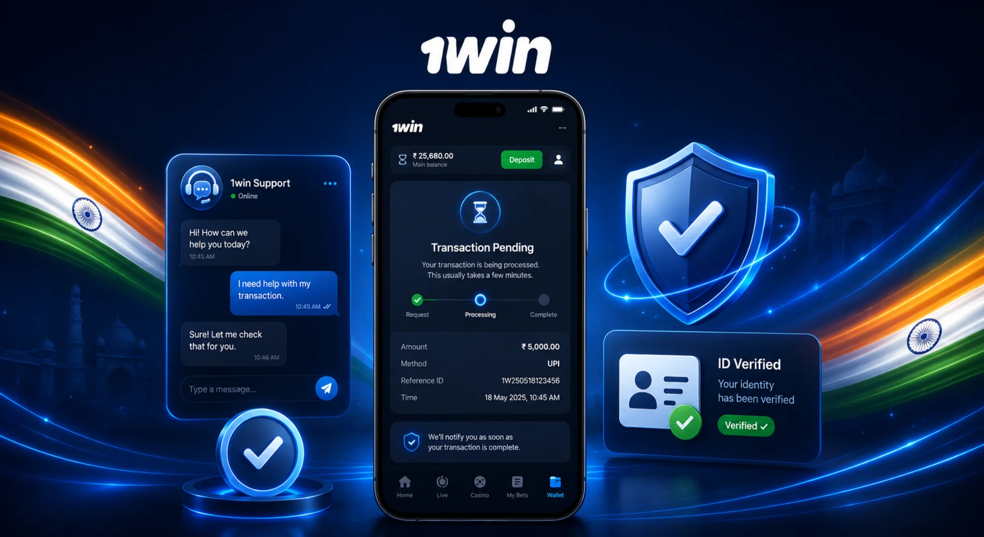 1win payment problems and KYC checks for Indian users
