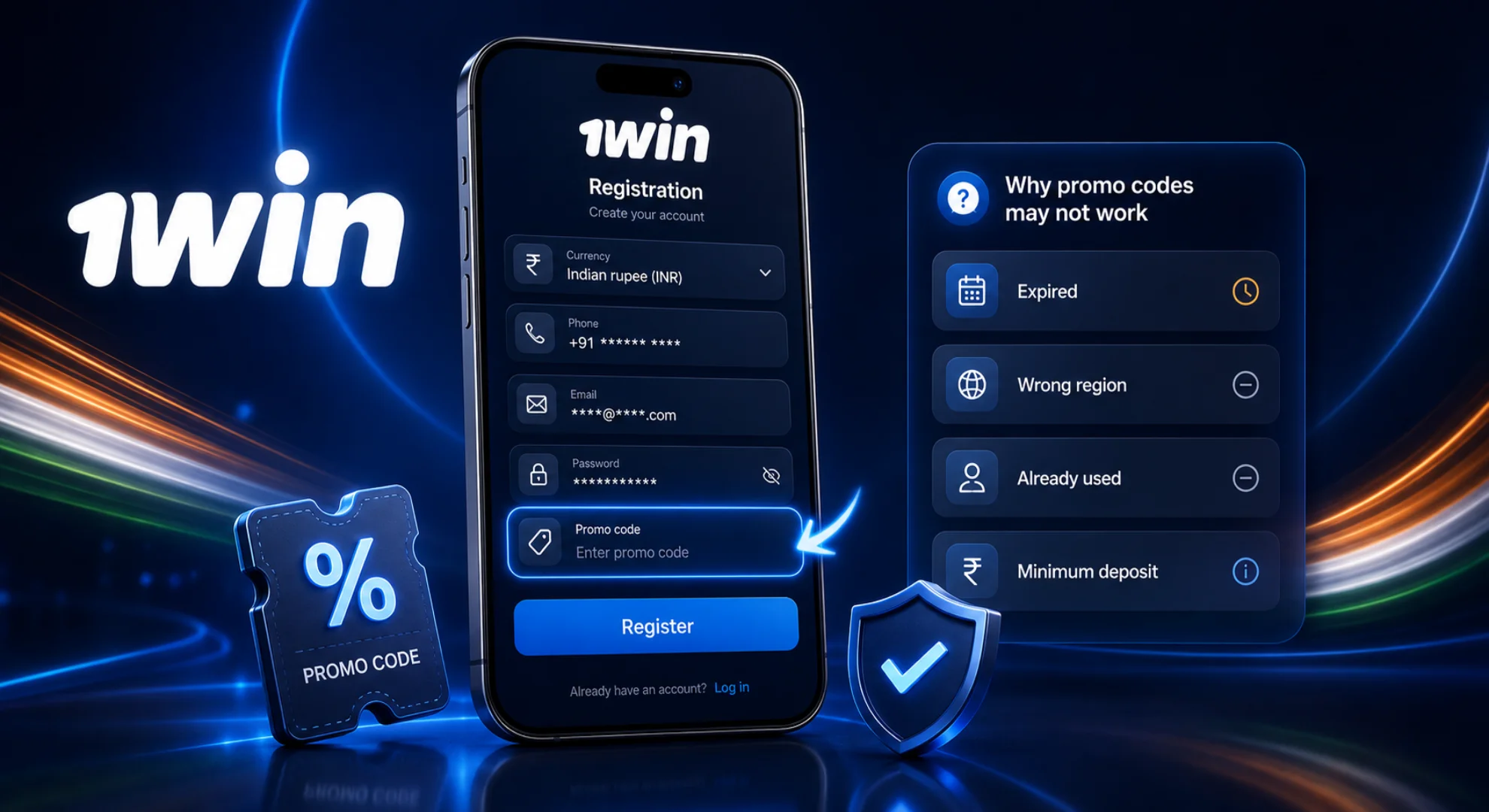 1win promo code not working problems and checks for Indian users